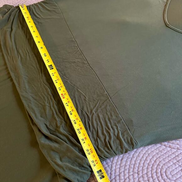 Torrid Women's 5 5X Dark Green Maxi Jersey Shirred Maxi Dress Short Sleeve - Picture 10 of 10